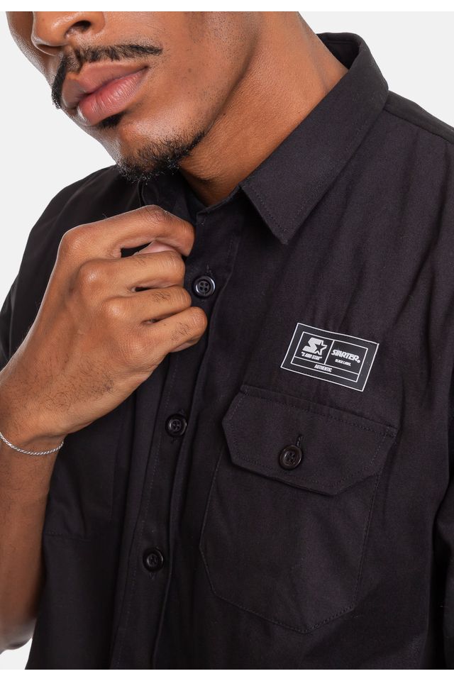 Camisa-Starter-Masculina-Label-ST-Preta
