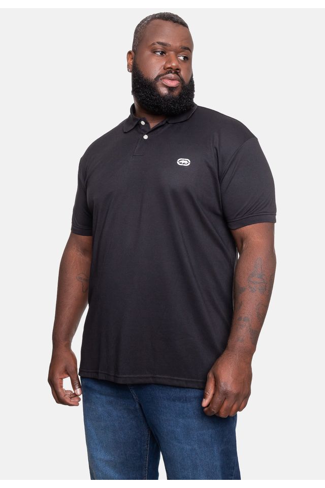 Camisa-Polo-Ecko-Piquet-Plus-Size-Preta