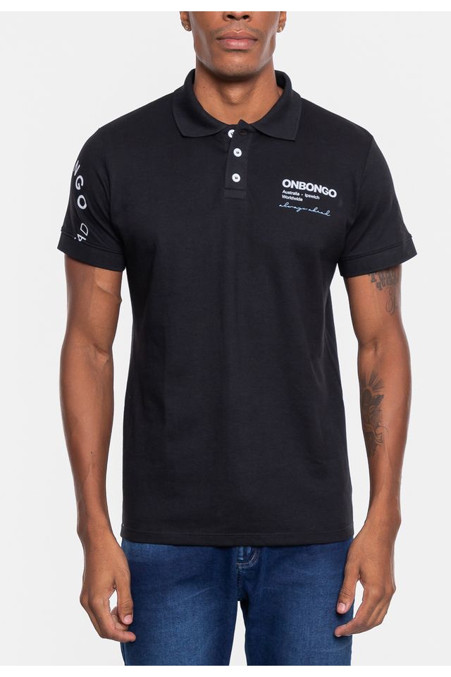 Camisa-Polo-Onbongo-Piquet-Masculina-Aust-Preta