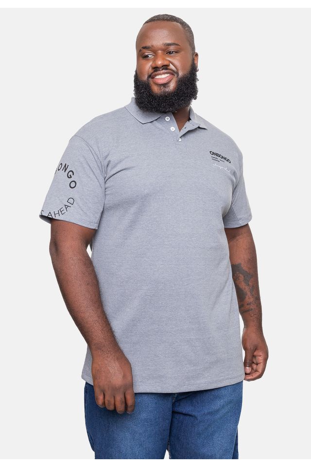 Camisa-Polo-Onbongo-Piquet-Masculina-Plus-Size-Cinza-Mescla