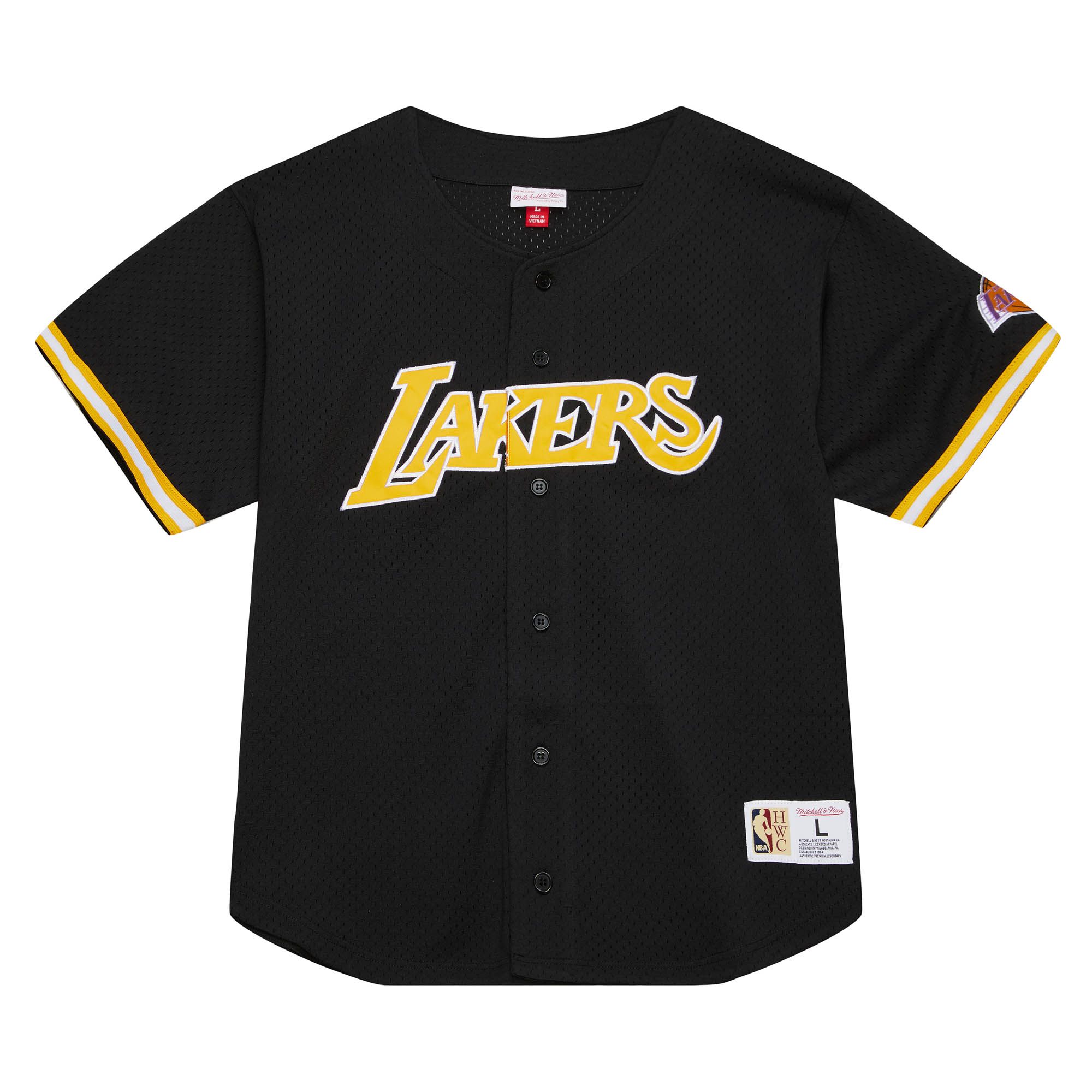 Camisa Mitchell & Ness On The Clock Mesh Button Front Los Angeles