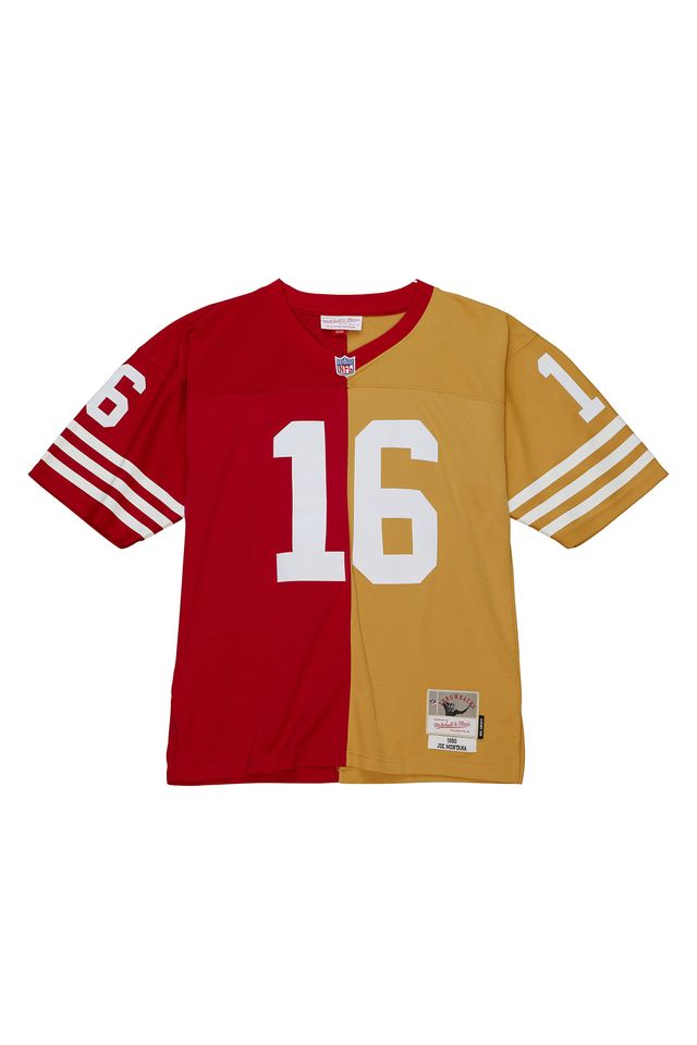 Camisa-Mitchell---Ness-NFL-Split-Legacy-San-Francisco-49ers-1990-Joe-Montana-Vermelha