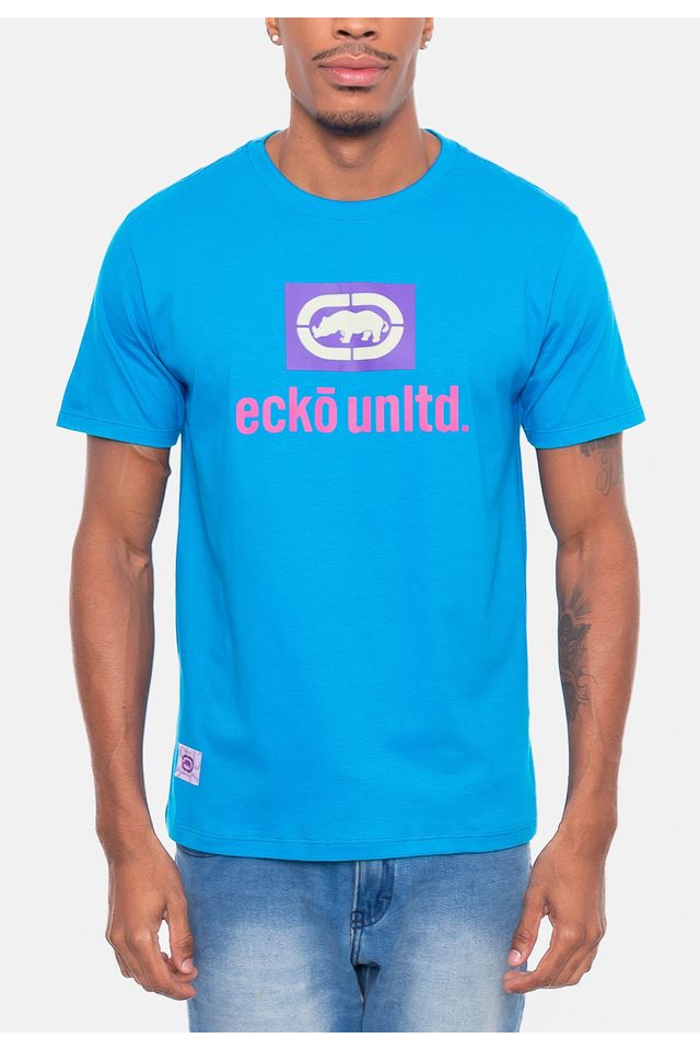 Camiseta-Ecko-Estampada-Azul