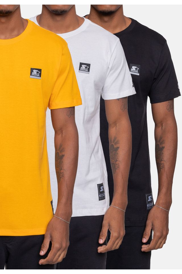 Camiseta-Starter-Juic-Kit-com-3-Pecas---Amarela-Branca-e-Preta Camiseta-Starter-Juic-Kit-com-3-Pecas---Amarela-Branca-e-Preta