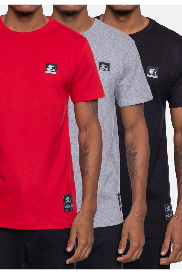 Camiseta-Starter-Juic-Kit-com-3-Pecas---Vermelha-Cinza-e-Preta