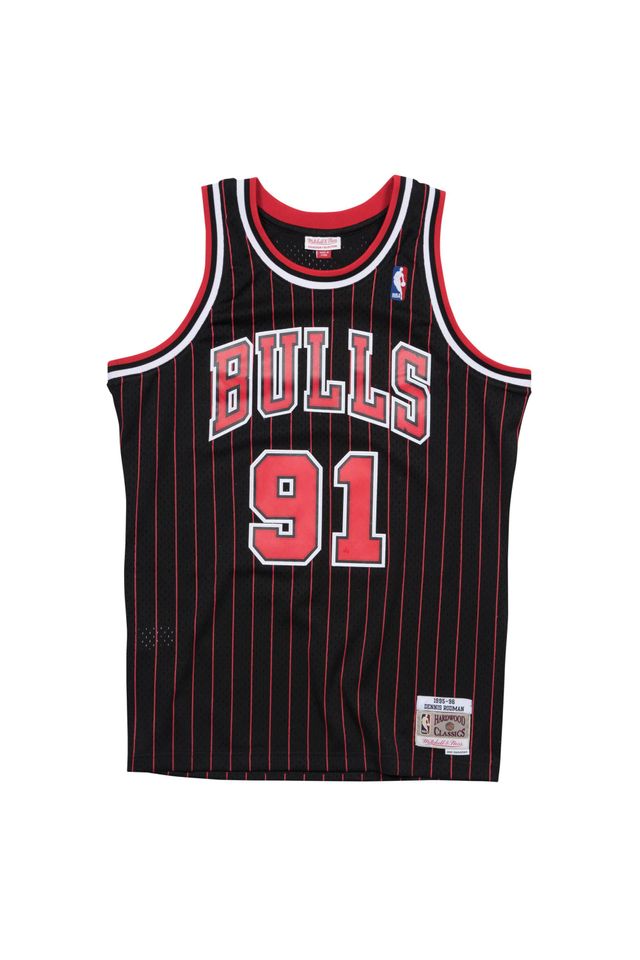 Regata-Mitchell---Ness-Alternate-Swingman-Jersey-Chicago-Bulls-1995-96-Dennis-Rodman-Preta