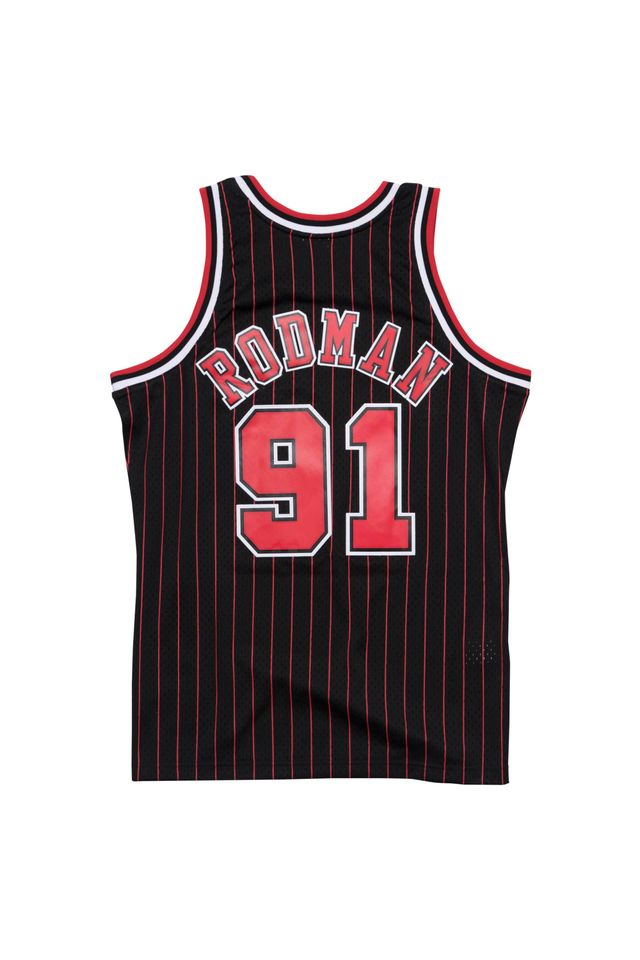 Regata-Mitchell---Ness-Alternate-Swingman-Jersey-Chicago-Bulls-1995-96-Dennis-Rodman-Preta