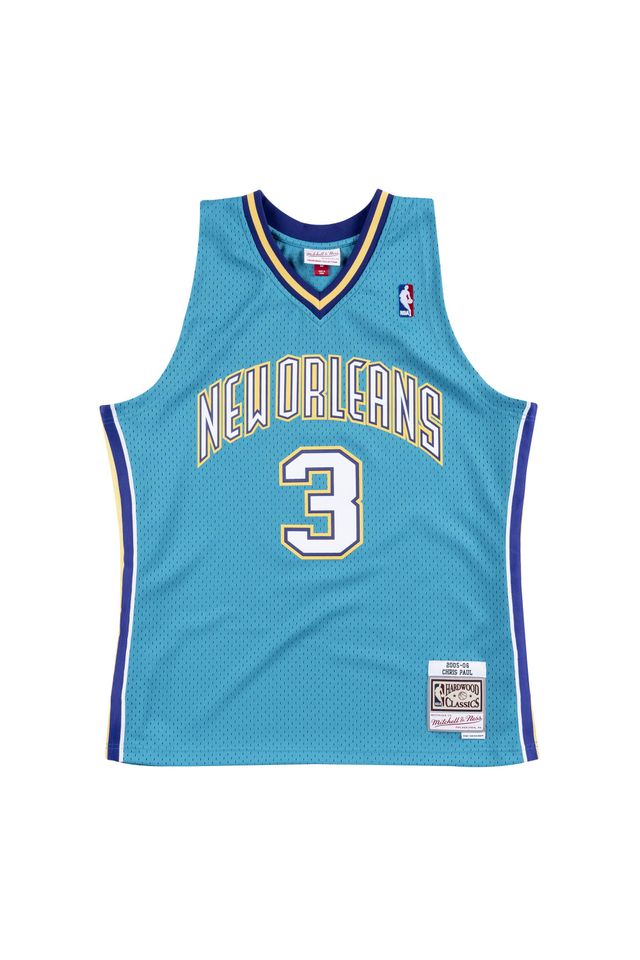 Regata-Mitchell---Ness-Road-Swingman-Jersey-New-Orleans-Hornets-2005-06-Chris-Paul-Verde Regata-Mitchell---Ness-Road-Swingman-Jersey-New-Orleans-Hornets-2005-06-Chris-Paul-Verde