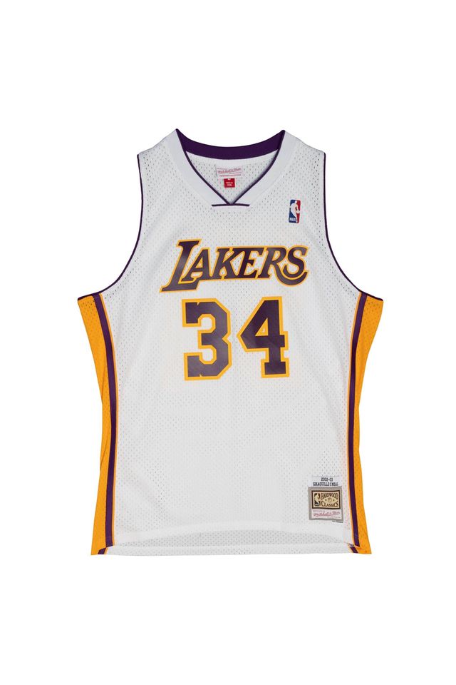 Regata-Mitchell---Ness-Alternate-Swingman-Jersey-Los-Angeles-Lakers-2002-03-Shaquille-O-Neal-Branca Regata-Mitchell---Ness-Alternate-Swingman-Jersey-Los-Angeles-Lakers-2002-03-Shaquille-O-Neal-Branca