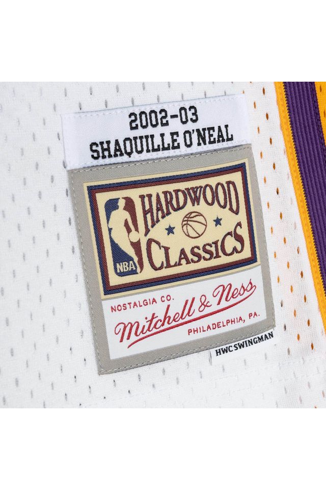 Regata-Mitchell---Ness-Alternate-Swingman-Jersey-Los-Angeles-Lakers-2002-03-Shaquille-O-Neal-Branca