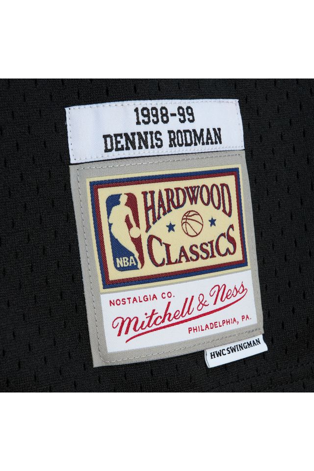 Regata-Mitchell---Ness-Black-Gold-Swingman-Jersey-Los-Angeles-Lakers-1998-99-Dennis-Rodman-Preta