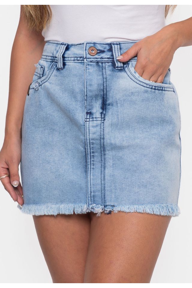 Saia-Ecko-Feminina-Jeans-Slim-Azul Saia-Ecko-Feminina-Jeans-Slim-Azul