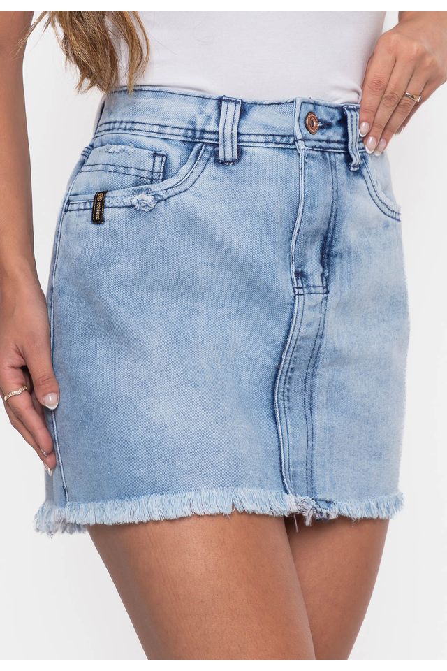 Saia-Ecko-Feminina-Jeans-Slim-Azul
