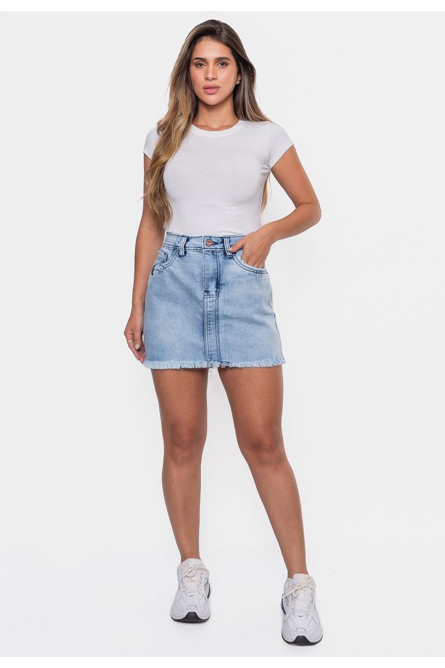 Saia-Ecko-Feminina-Jeans-Slim-Azul