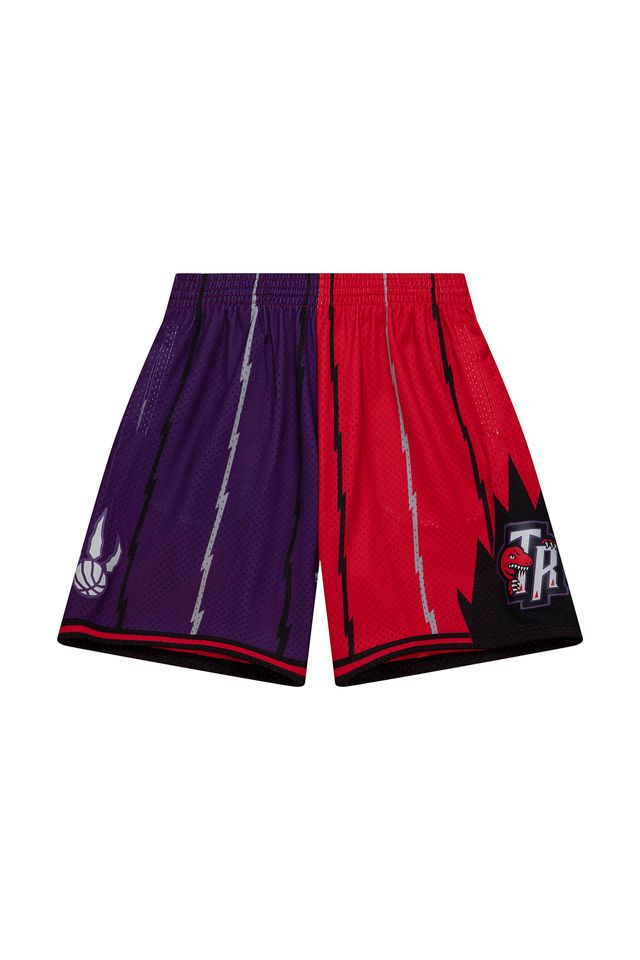 Shorts-Mitchell---Ness-Split-Swingman-Toronto-Raptors-Roxo Shorts-Mitchell---Ness-Split-Swingman-Toronto-Raptors-Roxo