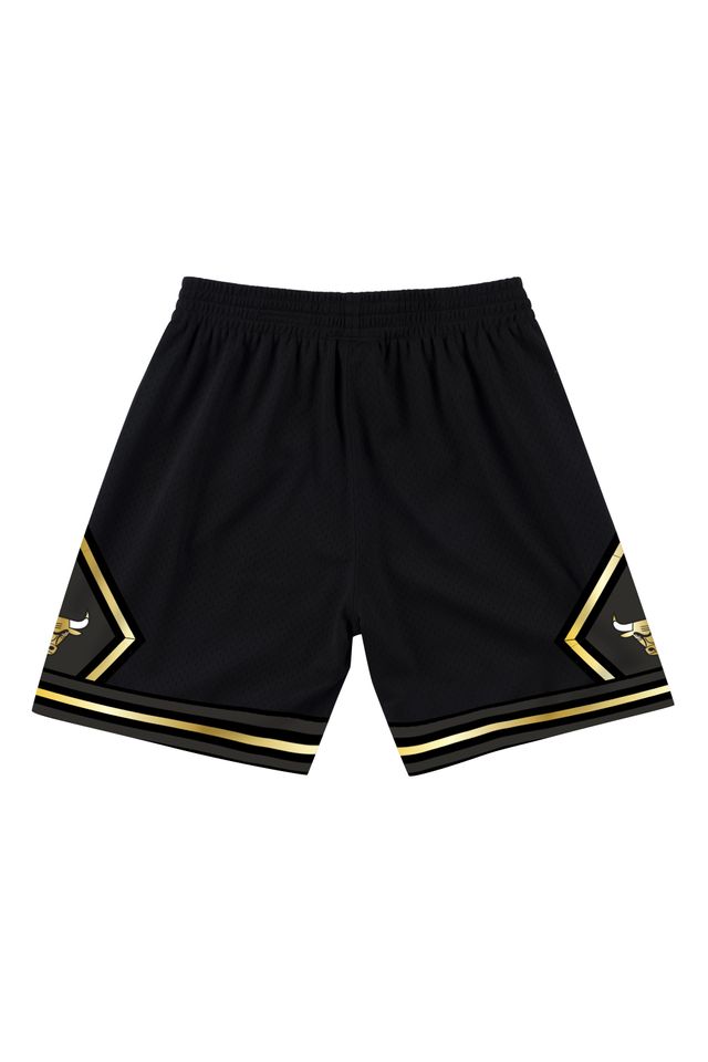 Shorts-Mitchell---Ness-Swingman-Black-Gold-Chicago-Bulls-Preta