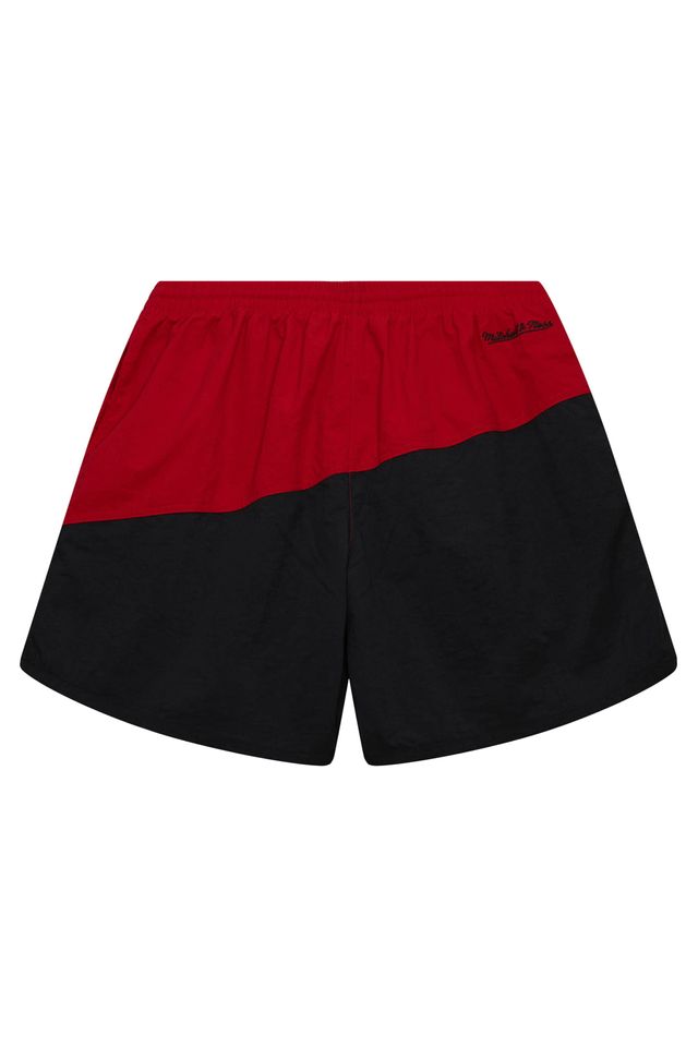 Shorts-Mitchell---Ness-Nylon-Utility-Chicago-Bulls-Preto-e-Vermelho