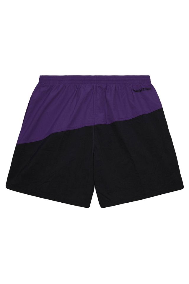 Shorts-Mitchell---Ness-Nylon-Utility-Los-Angeles-Lakers-Preto-e-Roxo