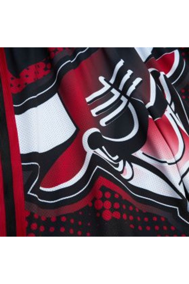 Shorts-Mitchell---Ness-Big-Face-7-0-Fashion-Chicago-Bulls-Preto