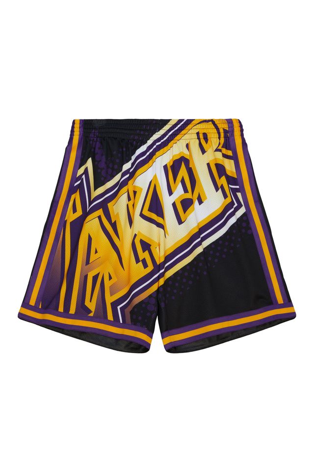 Shorts-Mitchell---Ness-Big-Face-7-0-Fashion-Los-Angeles-Lakers-Preto Shorts-Mitchell---Ness-Big-Face-7-0-Fashion-Los-Angeles-Lakers-Preto