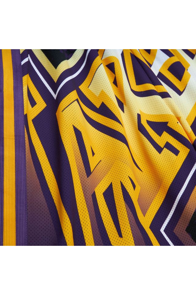 Shorts-Mitchell---Ness-Big-Face-7-0-Fashion-Los-Angeles-Lakers-Preto
