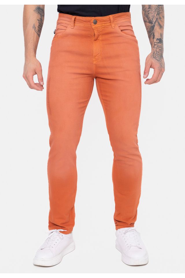 Calca-Jeans-Onbongo-Color-Slim-Laranja