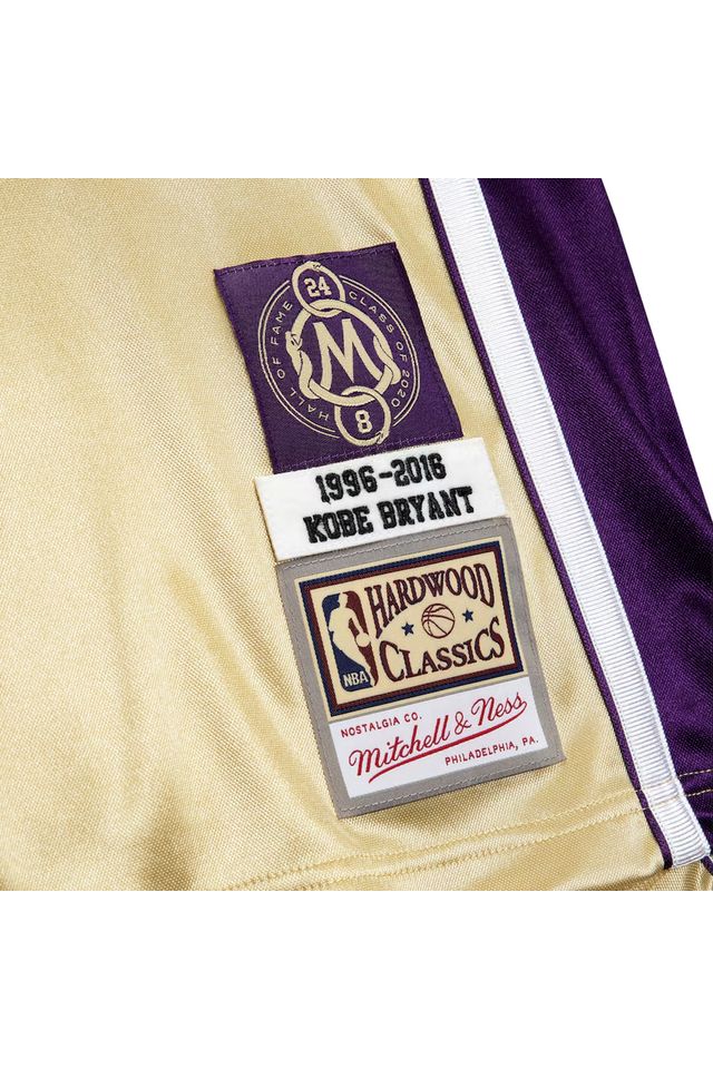 Regata-Mitchell---Ness-Hardwood-Classics-Authentic-Swingman-Jersey-Los-Angeles-Lakers-1996-2016-Kobe-Bryant-Dourada