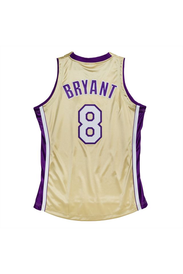 Regata-Mitchell---Ness-Hardwood-Classics-Authentic-Swingman-Jersey-Los-Angeles-Lakers-1996-2016-Kobe-Bryant-Dourada
