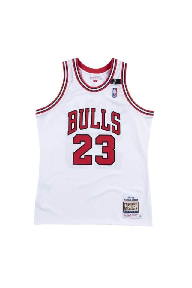 Regata-Mitchell---Ness-Authentic-Jersey-Chicago-Bulls-1991-1992-Michael-Jordan-Branca