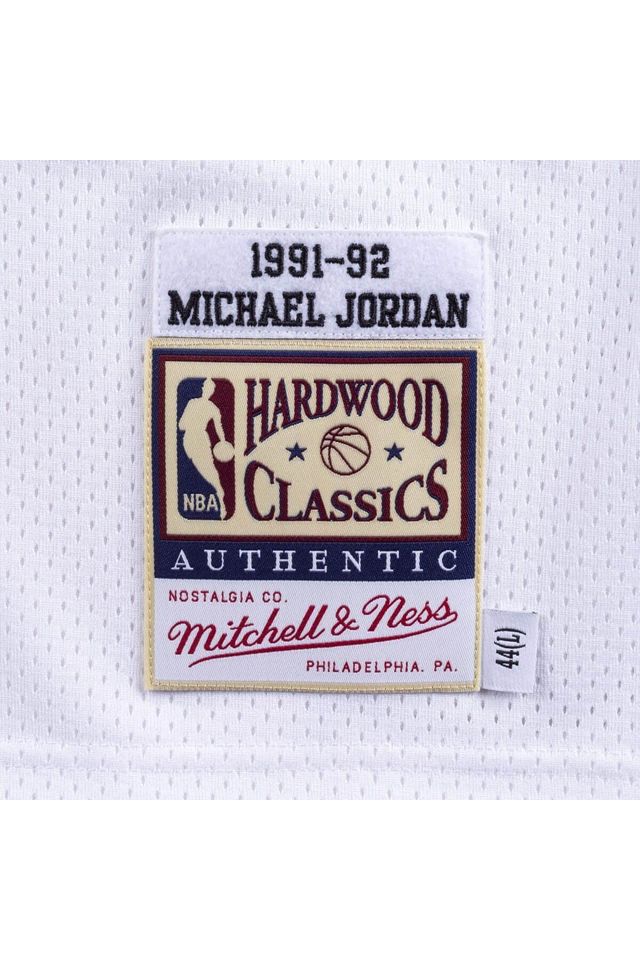 Regata-Mitchell---Ness-Authentic-Jersey-Chicago-Bulls-1991-1992-Michael-Jordan-Branca