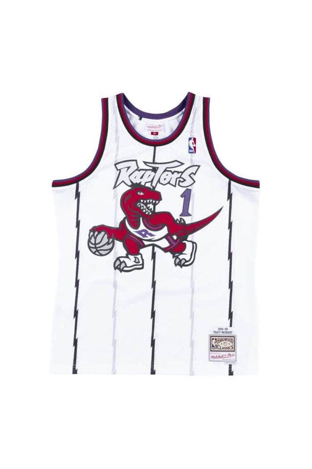 Regata-Mitchell---Ness-Swingman-Jersey-Toronto-Raptors-1998-99-Tracy-Mcgrady-Branca Regata-Mitchell---Ness-Swingman-Jersey-Toronto-Raptors-1998-99-Tracy-Mcgrady-Branca