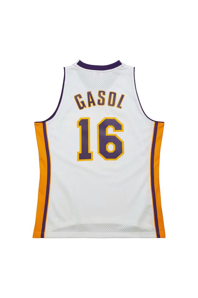 Regata-Mitchell---Ness-Hardwood-Classics-Swingman-Jersey-Noche-Latina-Los-Angeles-Lakers-2008-09-Pau-Gasol-Branca