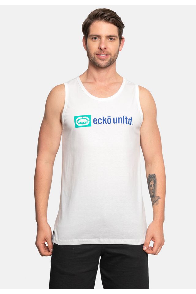 Regata-Ecko-Estampada-Branca Regata-Ecko-Estampada-Branca