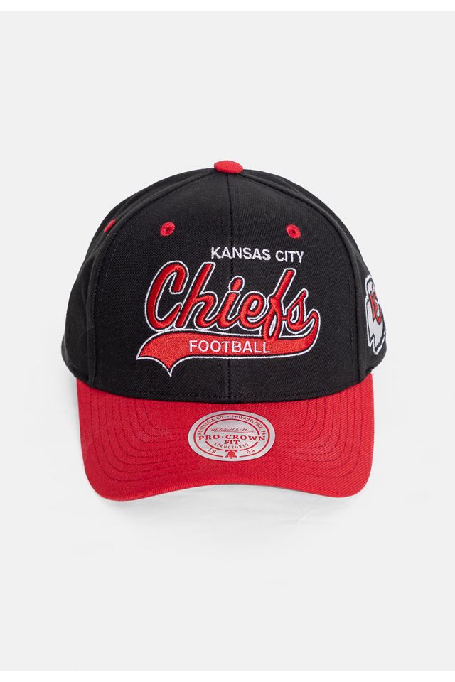 Boné Mitchell & Ness NFL Tailsweep 2.0 Pro Snapback Kansas City Chiefs Preta Boné Mitchell & Ness NFL Tailsweep 2.0 Pro Snapback Chiefs Preta - ÚNICO