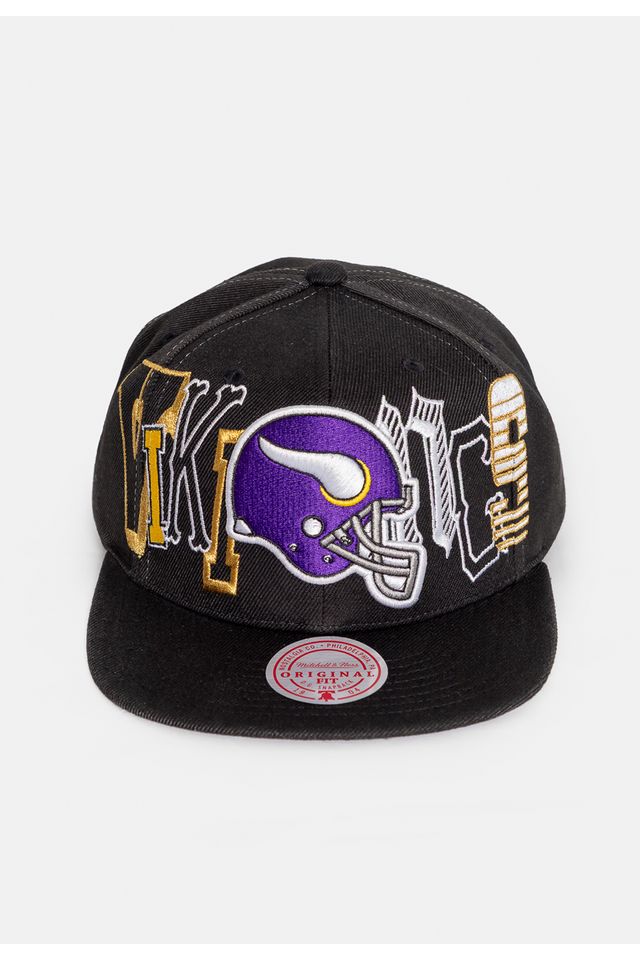 Boné Mitchell & Ness NFL Hype Type Snapback Minnesota Vikings Preta Boné Mitchell & Ness NFL Hype Type Snapback Vikings Preta - ÚNICO Boné Mitchell & Ness NFL Hype Type Snapback Minnesota Vikings Preta Boné Mitchell & Ness NFL Hype Type Snapback Vikings Preta - ÚNICO
