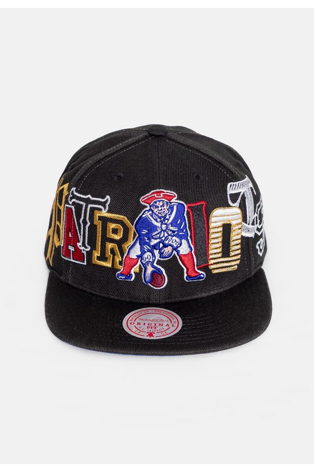 Boné Mitchell & Ness NFL Hype Type Snapback New England Patriots Preta Boné Mitchell & Ness NFL Hype Type Snapback Patriots Preta - ÚNICO Boné Mitchell & Ness NFL Hype Type Snapback New England Patriots Preta Boné Mitchell & Ness NFL Hype Type Snapback Patriots Preta - ÚNICO