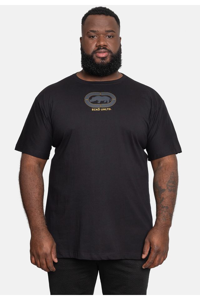 Camiseta Ecko Estampada Plus Size Preta - Plus P Camiseta Ecko Estampada Plus Size Preta - Plus P