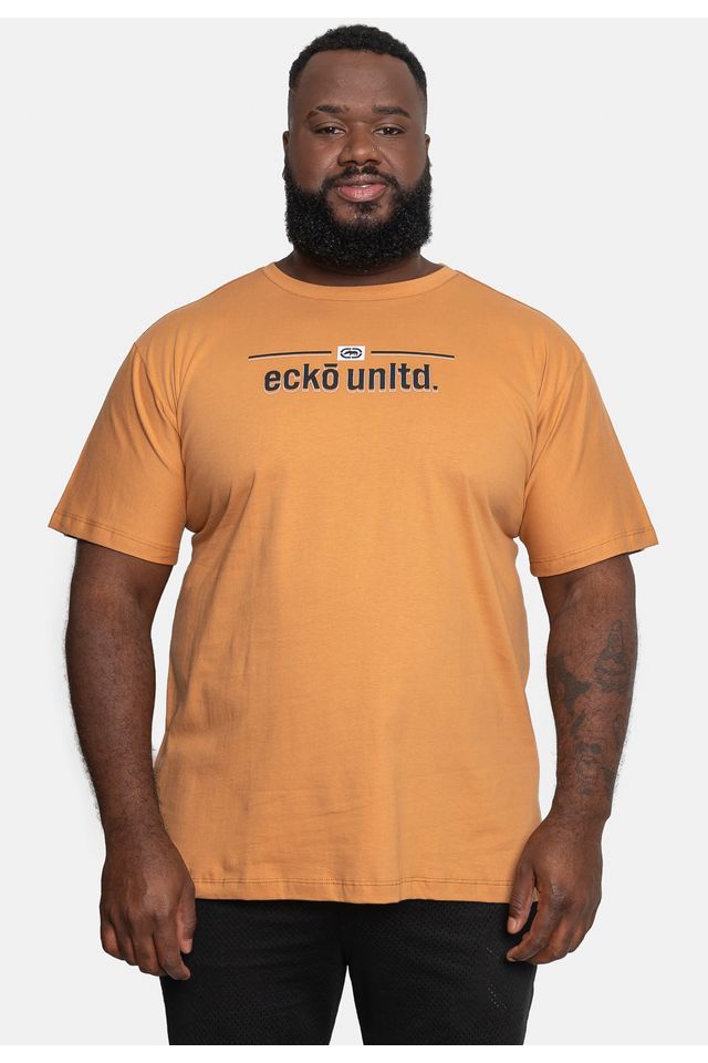 Camiseta Ecko Estampada Plus Size Bege - Plus P Camiseta Ecko Estampada Plus Size Bege - Plus P