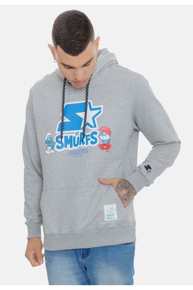 Moletom Starter Collab Smurfs Cinza Mescla - P