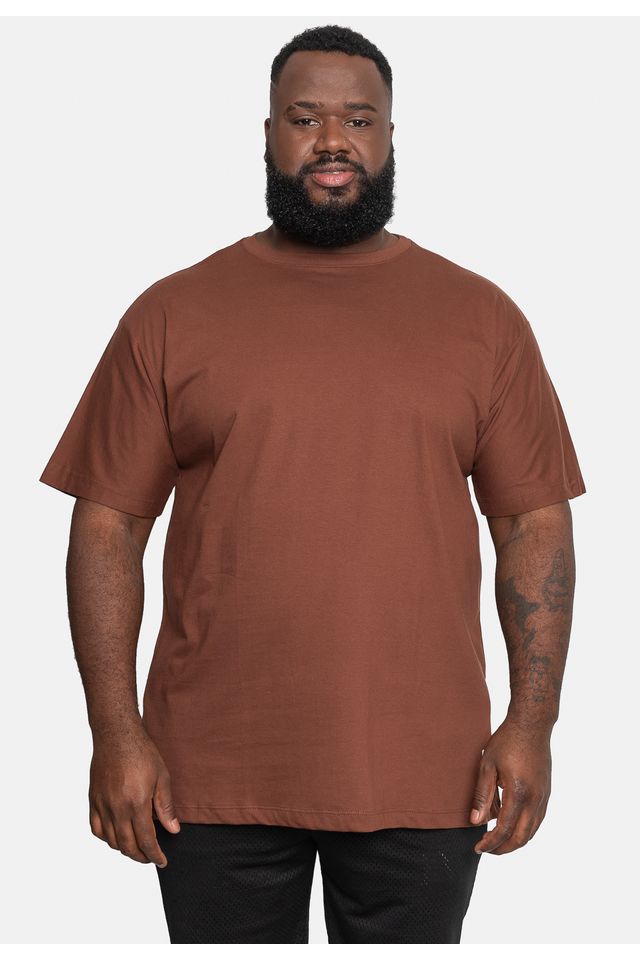 Camiseta HD Estampada Marrom - Plus P