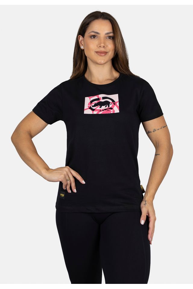 Camiseta Ecko Feminina Estampada Preta - P Camiseta Ecko Feminina Estampada Preta - P
