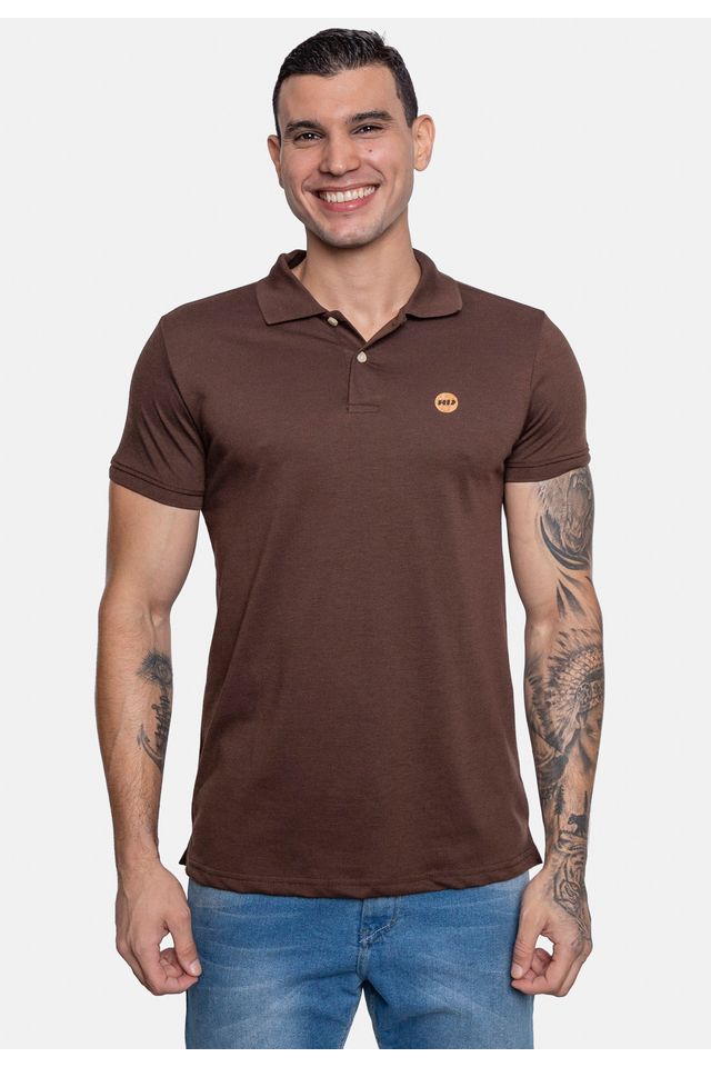 Camisa Polo HD Piquet Marrom - P Camisa Polo HD Piquet Marrom - P