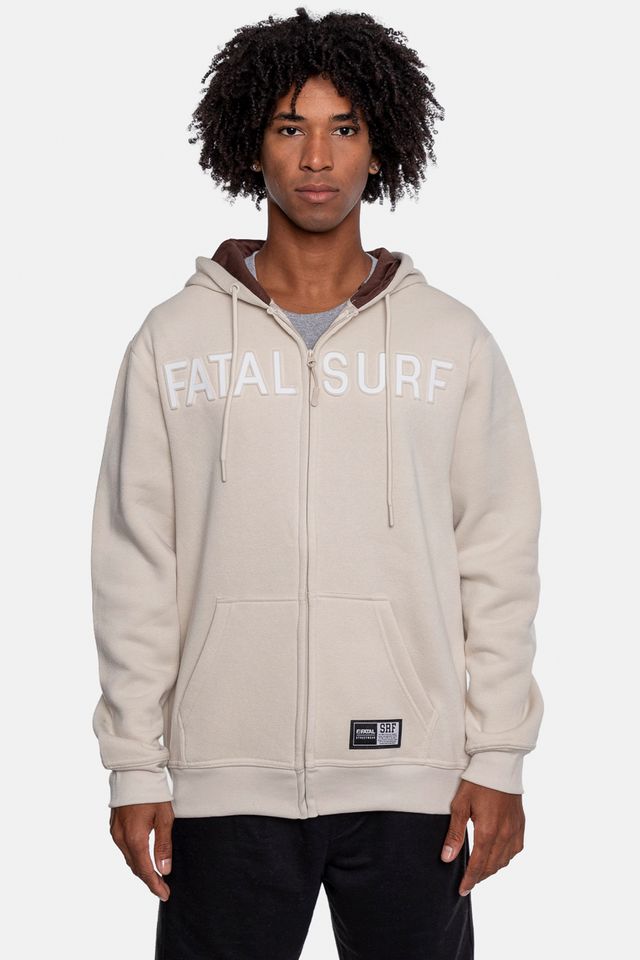 Moletom Fatal Canguru Aberto Areia - P Moletom Fatal Canguru Aberto Areia - P