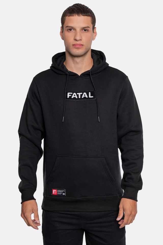 Moletom Fatal Canguru Fechado Preta - P Moletom Fatal Canguru Fechado Preta - P