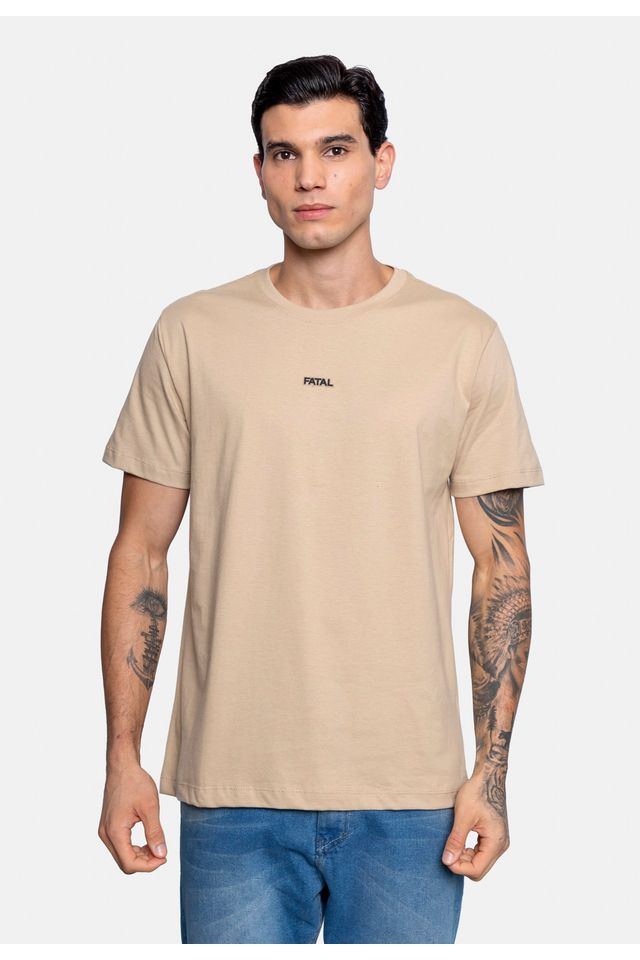 Camiseta Fatal Estampada Bege - P Camiseta Fatal Estampada Bege - P