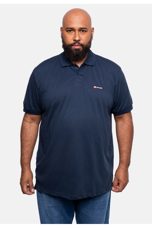 Camisa Polo Ecko Piquet Plus Size Masculina Azul Marinho - Plus M Camisa Polo Ecko Piquet Plus Size Masculina Azul Marinho - Plus M