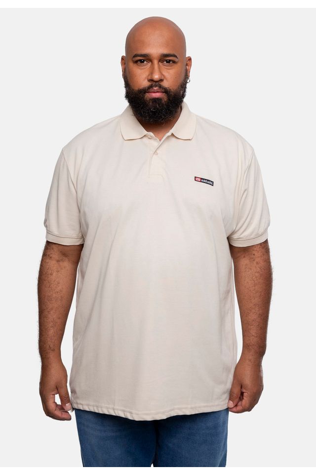 Camisa Polo Ecko Piquet Plus Size Masculina Areia - Plus M Camisa Polo Ecko Piquet Plus Size Masculina Areia - Plus M