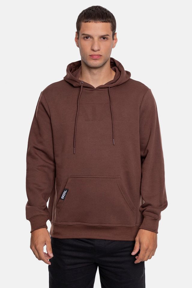 Moletom Fatal Canguru Fechado Marrom - GG