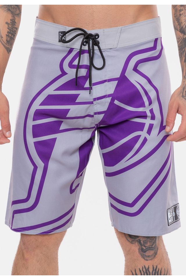 Boardshort NBA Maxi Logo Los Angeles Lakers Cinza - 38