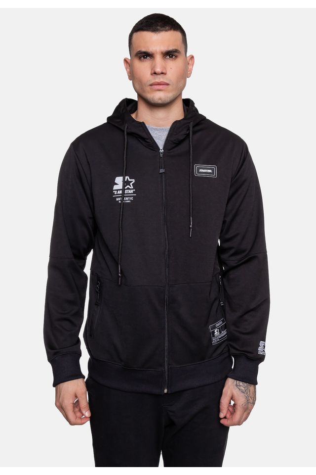 Moletom Starter Aberto Masculino Preto - P Moletom Starter Aberto Masculino Preto - P
